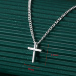 925 Sterling Silver Cross Pendant Necklace Dainty Minimalist Jewelry for Women.
