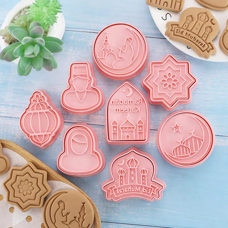 Eid Mubarak Biscuit Mold Cookie Cutters DIY Baking Tools Ramadan Decoration for Home Al Adha 2026 Islamic Muslim Party Decor