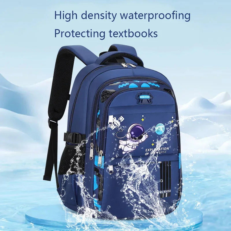 Kids Backpack Children School Bags for Boys Astronaut School Waterproof Primary Book Bag.