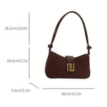 Women's Handbag Shoulder Bag with Adjustable Strap & Buckle Closure.