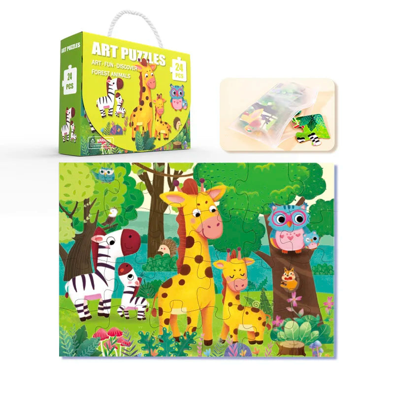 24PCS/Set Large Particle Paper Puzzle