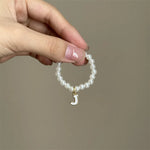 Mini Pendant Letter Pearl Necklace
