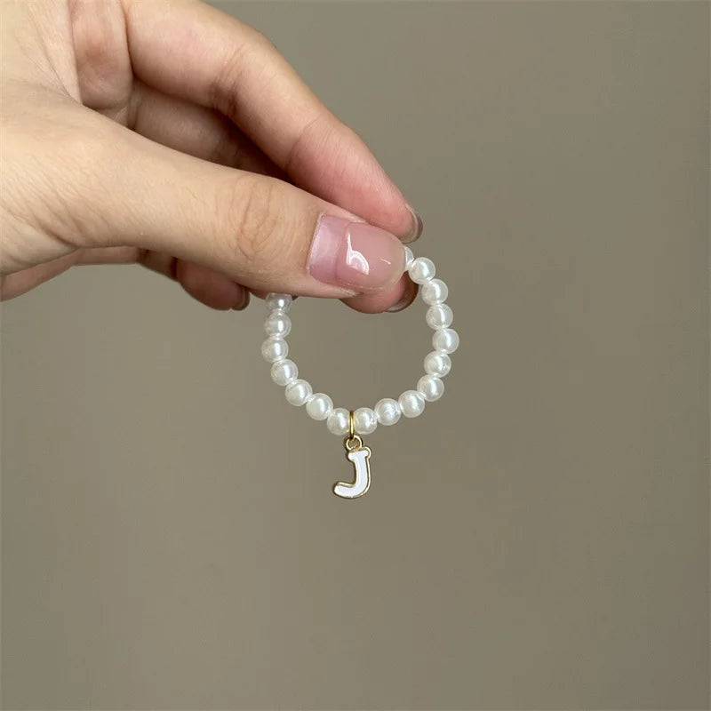 Mini Pendant Letter Pearl Necklace