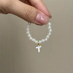 Mini Pendant Letter Pearl Necklace