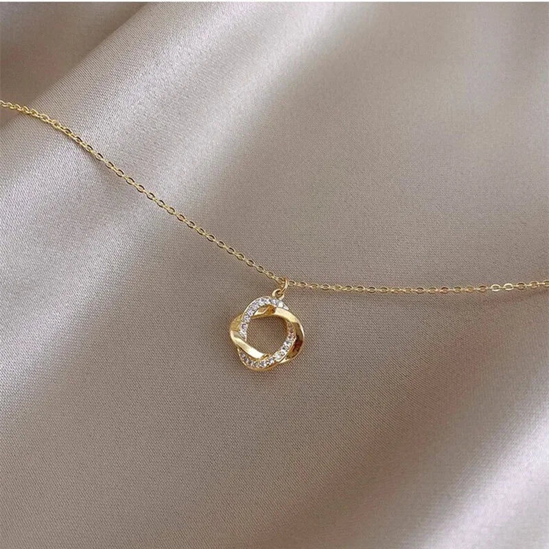 Fashion Cross Rotating 925 Sterling Silver Pendant Chain 14k Gold Plated Necklace Gold Necklace for Women.