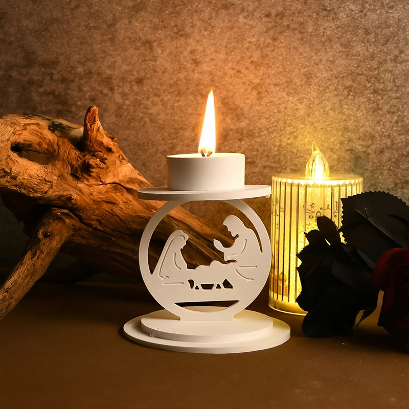 ‌Ramadan Candle Holder Silicone Mold Eid-Al-Fitr Ornament Gypsum Mould