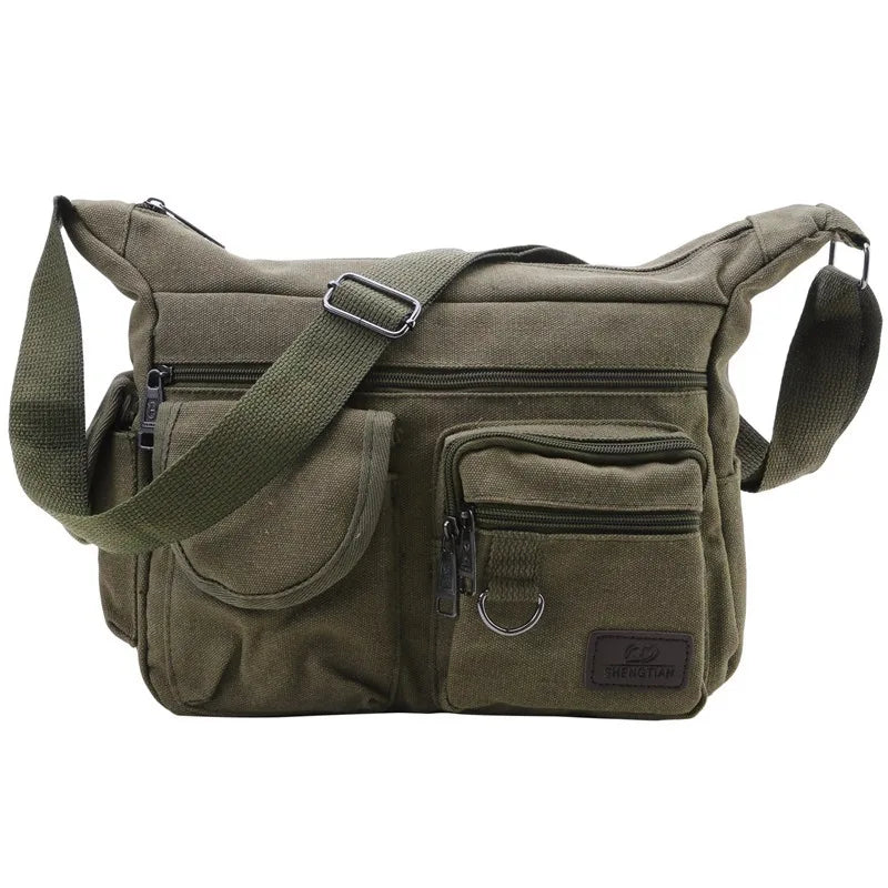 Men Canvas Shoulder Bags Casual Tote Travel Men's Crossbody Bag.