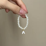 Mini Pendant Letter Pearl Necklace