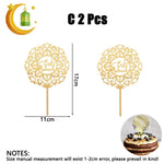 2026 Ramadan Eid Mubarak Gold Acrylic Cake Topper Set Muslim Ramadan Holiday Party Cake Decorations Party Home Decoration