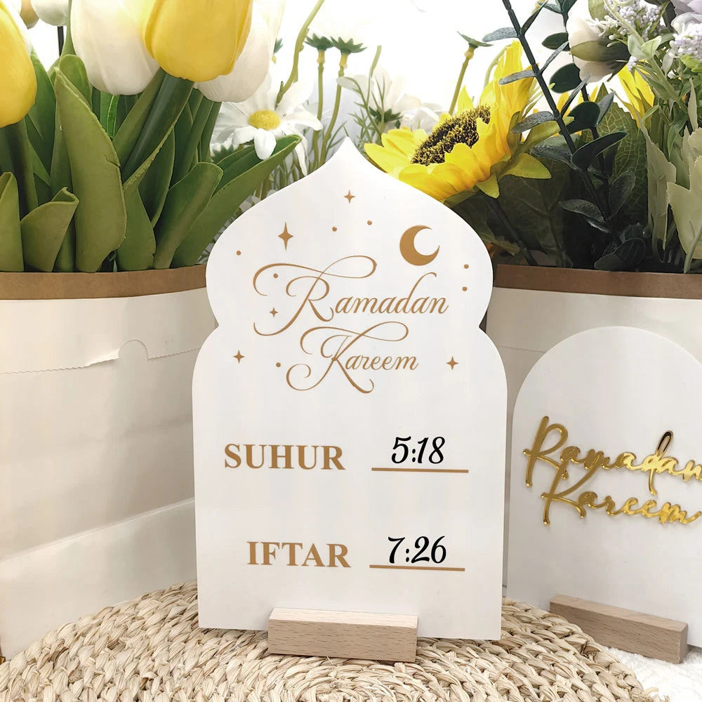 Reusable Acrylic Ramadan Calendar Board & Wooden Base