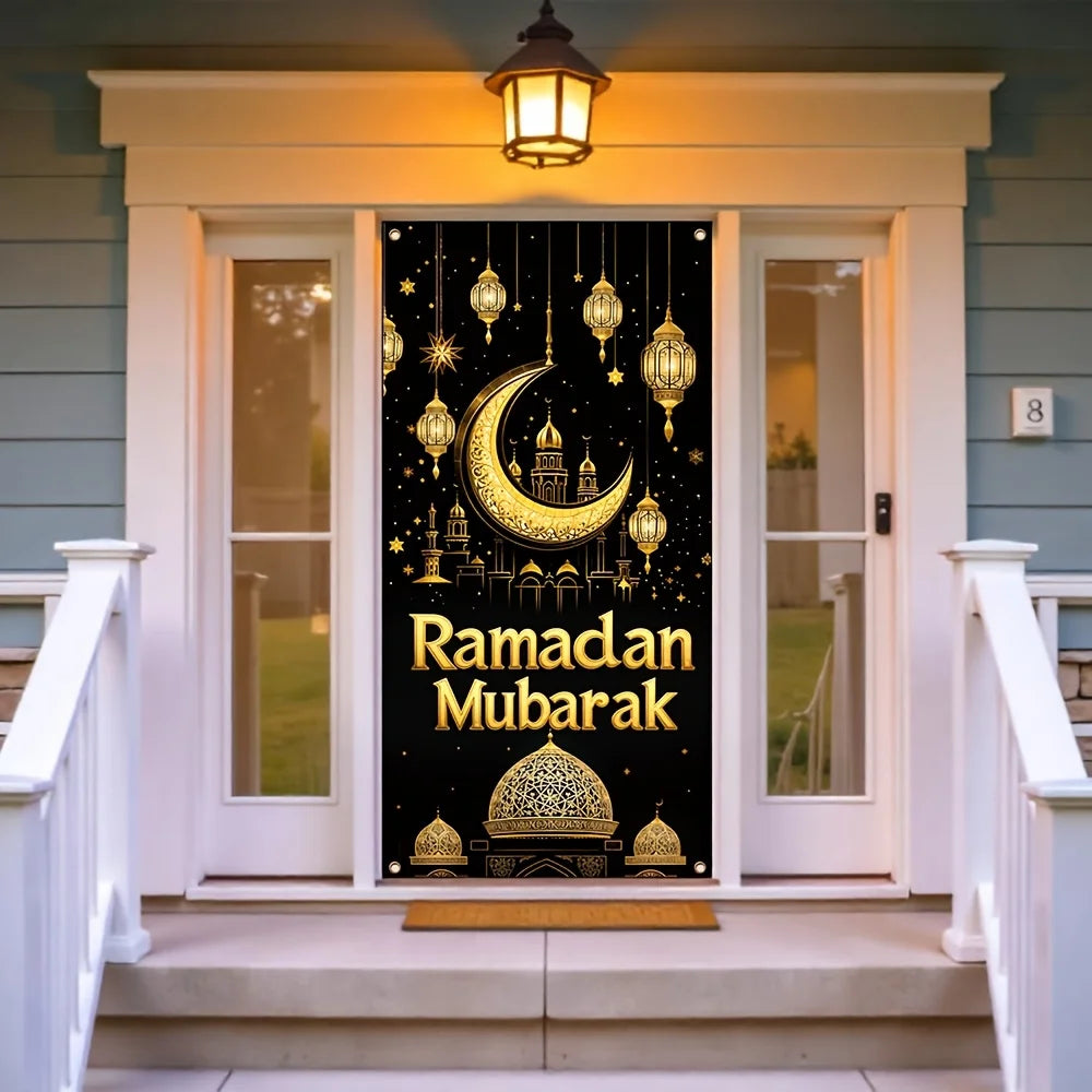 Eid Mubarak Decoration 2026 Hanging Flag Ramadan For Home Door Islamic Muslim Party Decor Ramadan Kareem Banner Eid Al-Fitr Gift