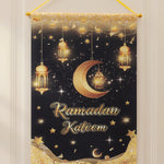 Ramadan Irregular Flag Hanging Moon Stars Door Hanging Wall Decoration Party Decoration Hanging Pieces Banner 1 Set 1 Piece