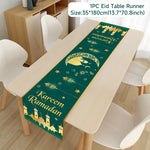 Ramadan Decor Table Runner EID Mubarak Decoration For Home Tablecloth Ramadan Kareem Islamic Muslim Party Eid Al Adha Gifts