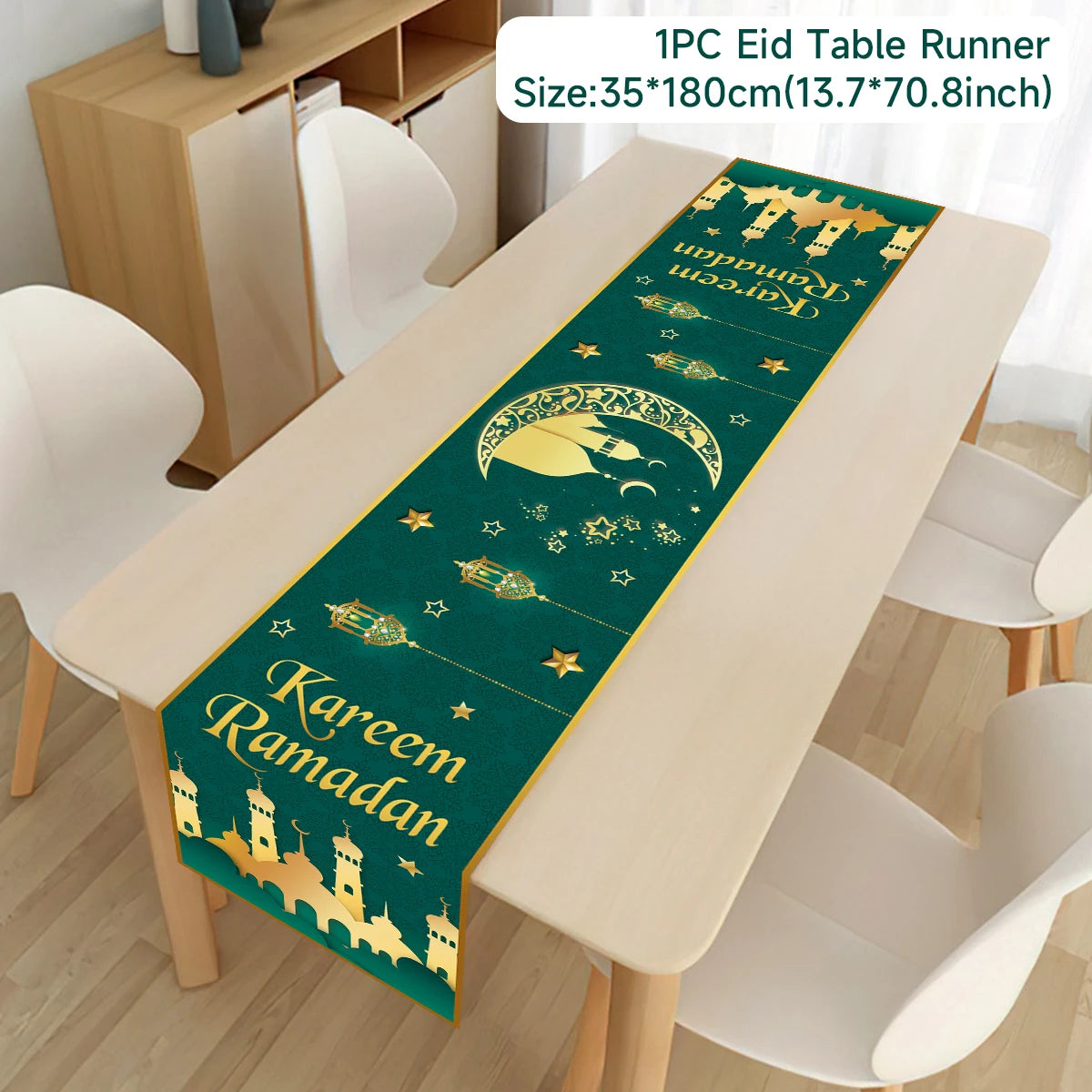 Ramadan Decor Table Runner EID Mubarak Decoration For Home Tablecloth Ramadan Kareem Islamic Muslim Party Eid Al Adha Gifts