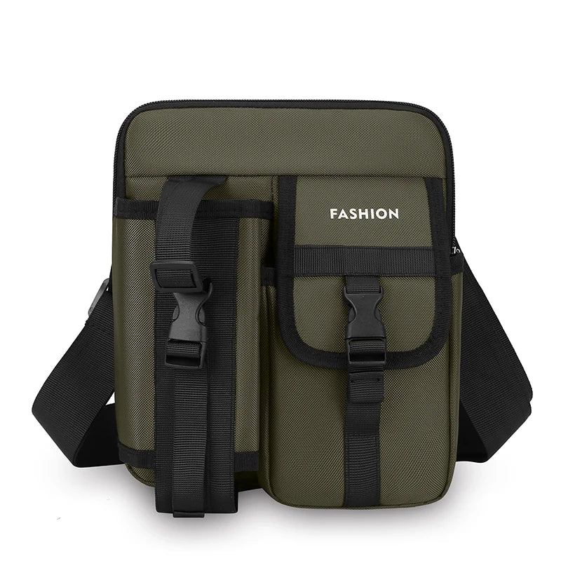 The New Men's Bag Is A Single-Shoulder Crossbody Bag With A Large Capacity And A Water Bottle Pocket It Is A Casual Travel Bag