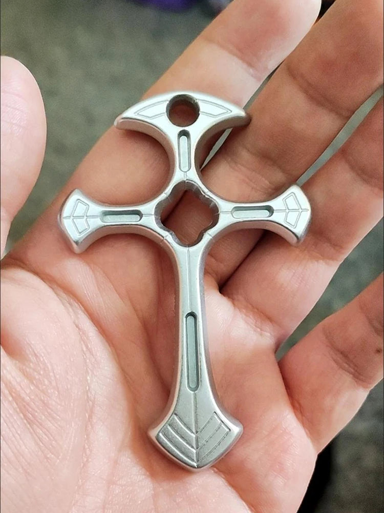 Fashion Jewelry Cross Necklace With Chain Outdoor Men EDC Gear Boy Gadget Tactical SelfDefense Women Multi-Tools