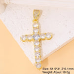 Religious Talisman Jewelry Accessories Handmade 18K Real Gold Plated Cz Paved Catholic Christian Cross