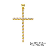 Religious Talisman Jewelry Accessories Handmade 18K Real Gold Plated Cz Paved Catholic Christian Cross