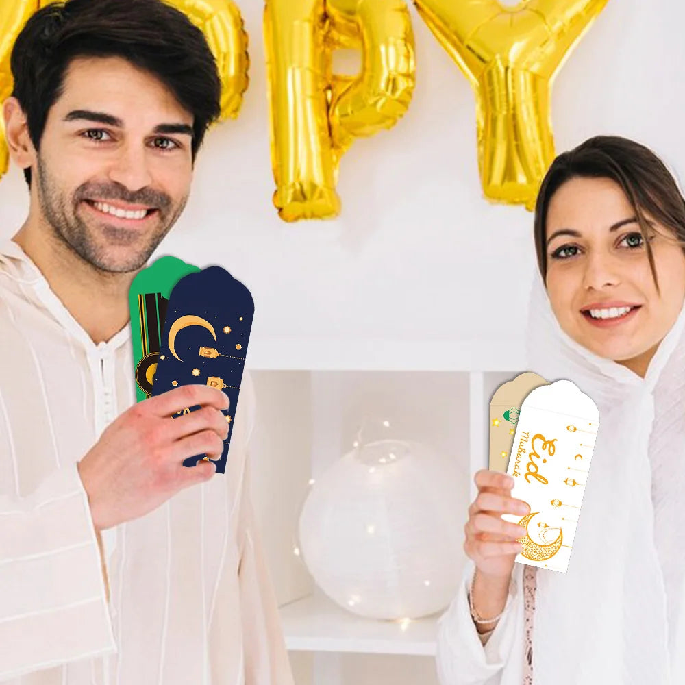 6pcs/18pcs Eid Mubarak Cash Envelopes Money Cards Ramadan Moon Decoration Eid Al-fitr Invitation Supplies