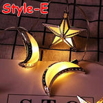 Ramadan Decoration Star Moon String Lights Eid Mubarak Tabletop