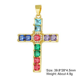 Religious Talisman Jewelry Accessories Handmade 18K Real Gold Plated Cz Paved Catholic Christian Cross