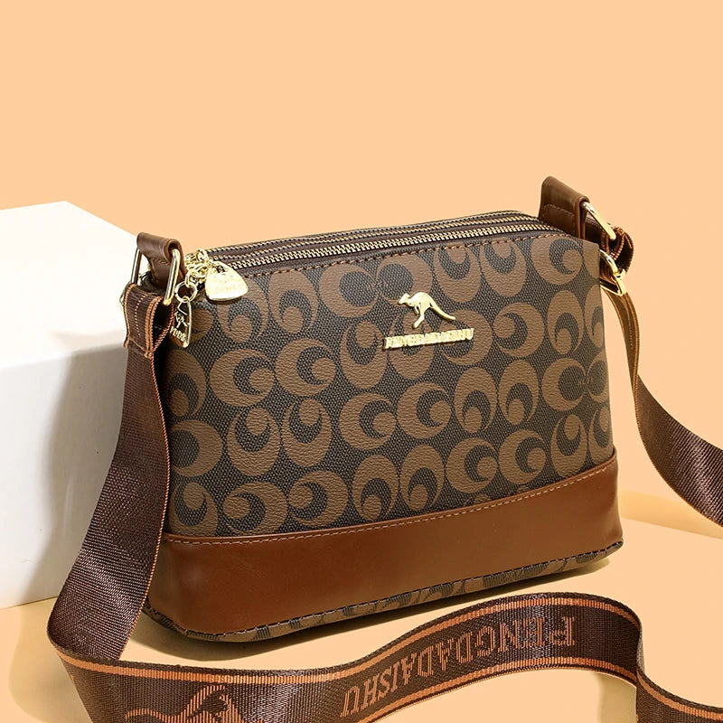 New women's handbag, trendy fashion, retro letter print, top-handle and shoulder bag.