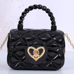 Kids PU Leather Crossbody Bags Girls Heart Shoulder Bags Children Mini Coin Purses Jelly Bag