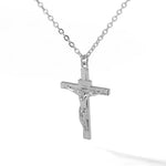 Metal Steel Cross Necklace Imitation Gold plated Religious Pendant Unisex Church Jewelry Gift Christian Jesus Cross Necklace