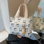 Casual Handbag with Handle Bow Print Tote Bag Lightweight Hobo Bag for Women.
