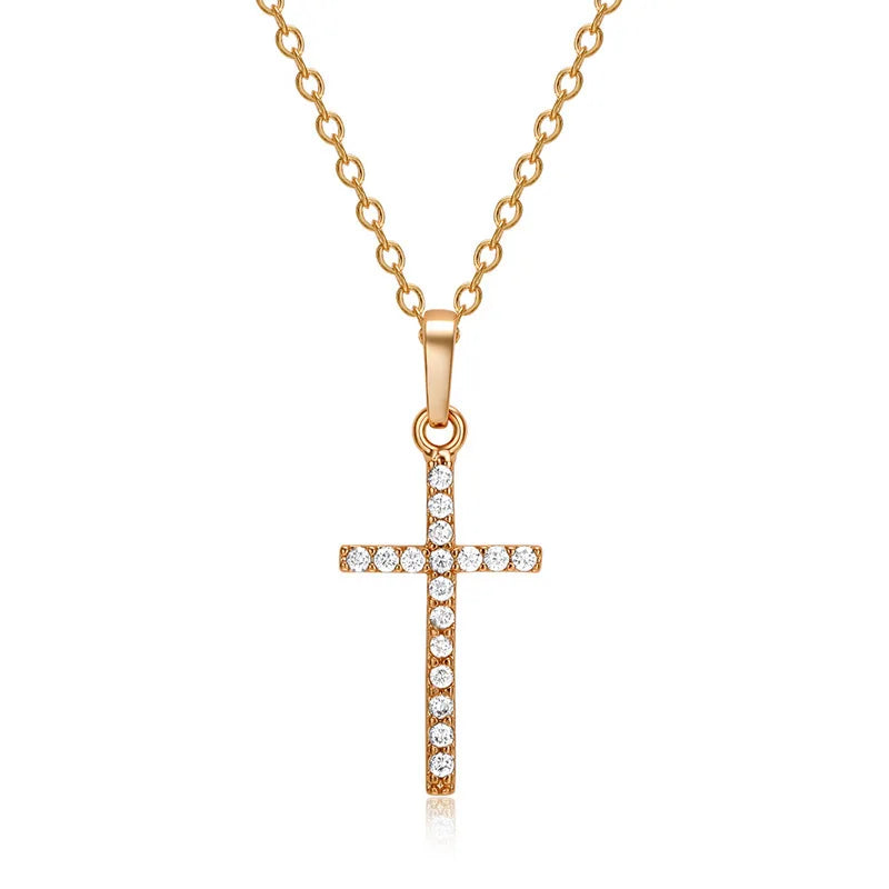 Hot Selling Jewelry Cross Pendant Necklace With Zircon Fashionable And Personalized Design.