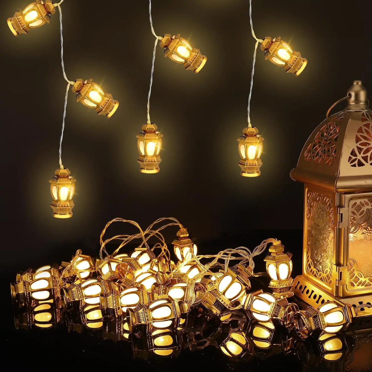 Ramadan Eid String Light 20 LEDs Mubarak Decorations Lantern