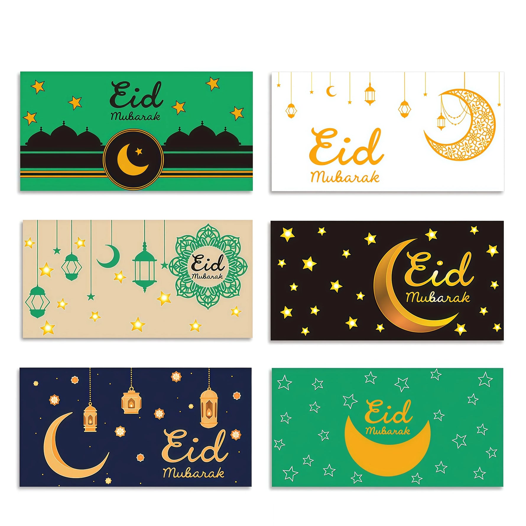 6pcs/18pcs Eid Mubarak Cash Envelopes Money Cards Ramadan Moon Decoration Eid Al-fitr Invitation Supplies