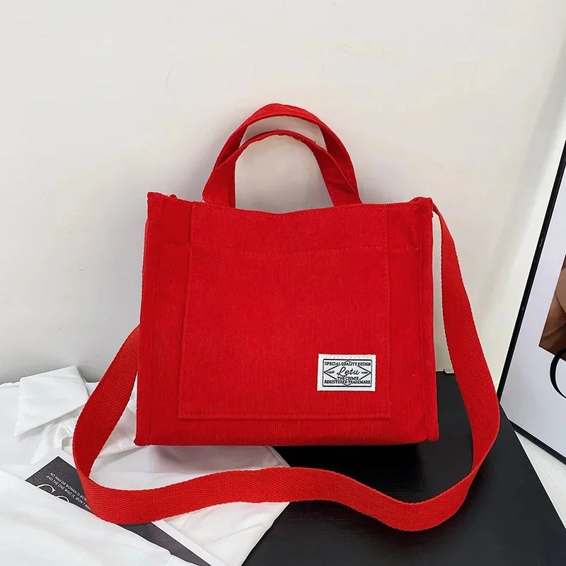 Fashionable Simple Women's Corduroy Crossbody Bag.