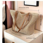 Chic Handbag Beige Large-Capacity Woven Handbag