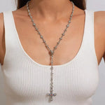 Cross Chain Necklace Bracelet Earrings for Women, Gold/Silver Trendy Dainty Design Jewelry Gifts for Her