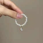 Mini Pendant Letter Pearl Necklace
