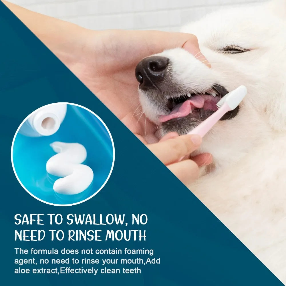 Pet Oral Care Toothpaste Dogs and Cats Fresh Breath Clean Teeth Tartar Plaque Removal Edible Safe Dental Health Care Supplies