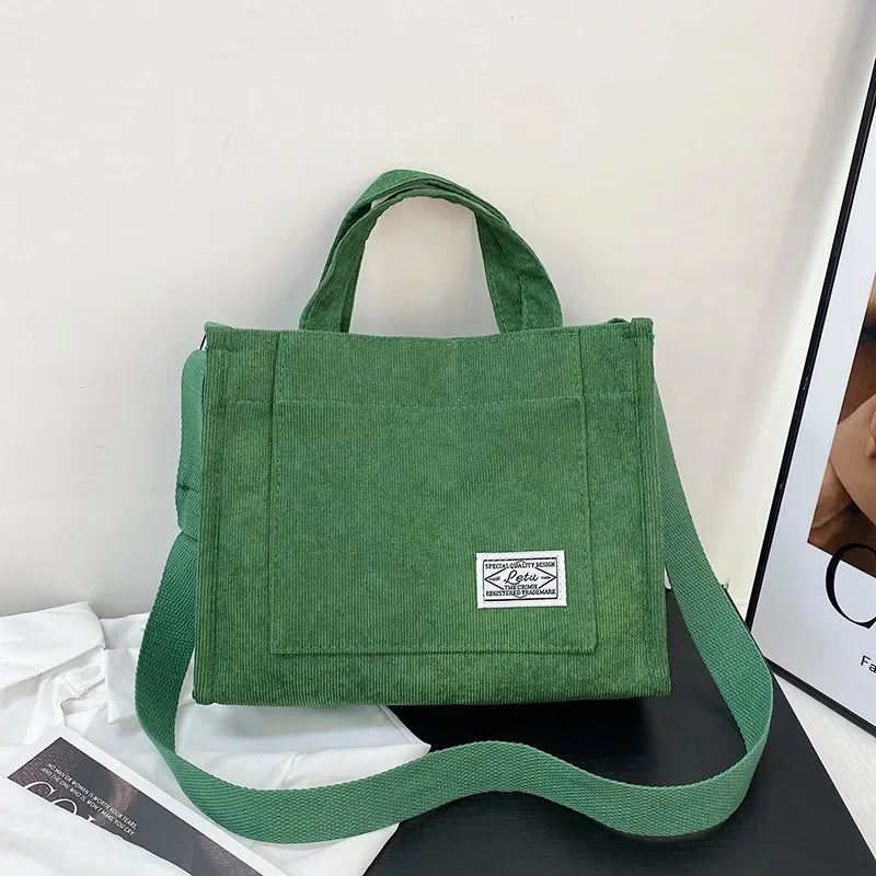 Fashionable Simple Women's Corduroy Crossbody Bag.