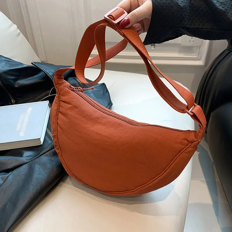 Women's Nylon Dumpling Bag, Large Capacity Crossbody Shoulder Bag.
