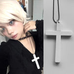 New Gothic Cool Y2K Wood Cross Pendants Necklaces Unisex Charm Chain Choker Necklace Fashion Jewelry