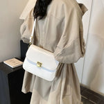 Fashion PU Leather Women Crossbody Bags Black White Khaki Brown Waterproof Korean Shoulder Bag.