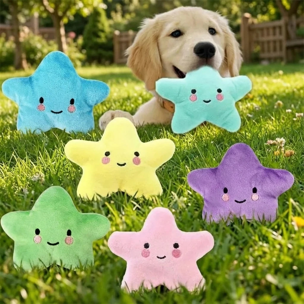 Pet Plush Bite Squeaky Toys Cute Smile Pentagram Stuffed Toys for Dogs Puppy Pet Supplies Dog Toys