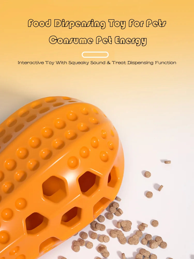 Pet Toy Sound Making Peanut Shape TPR Dog Toy with Food Dispensing Feature Durable Chew Resistant Teeth Grinding Simulation Toy