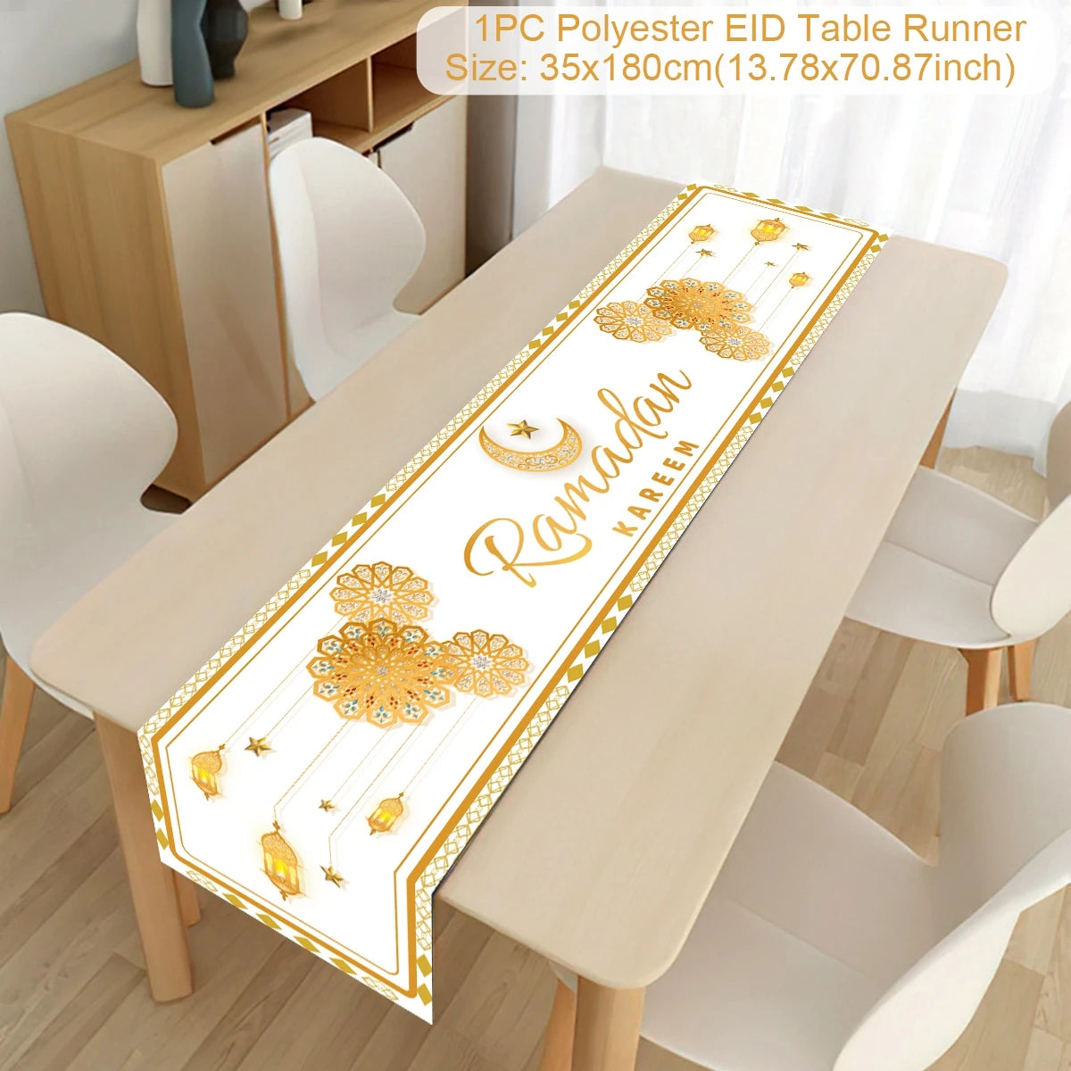 Ramadan Decor Table Runner EID Mubarak Decoration For Home Tablecloth Ramadan Kareem Islamic Muslim Party Eid Al Adha Gifts