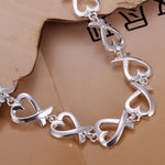 925 Sterling Silver Bracelets for Women Wedding Lady Cute Noble Pretty Jewelry Fashion Nice Chain