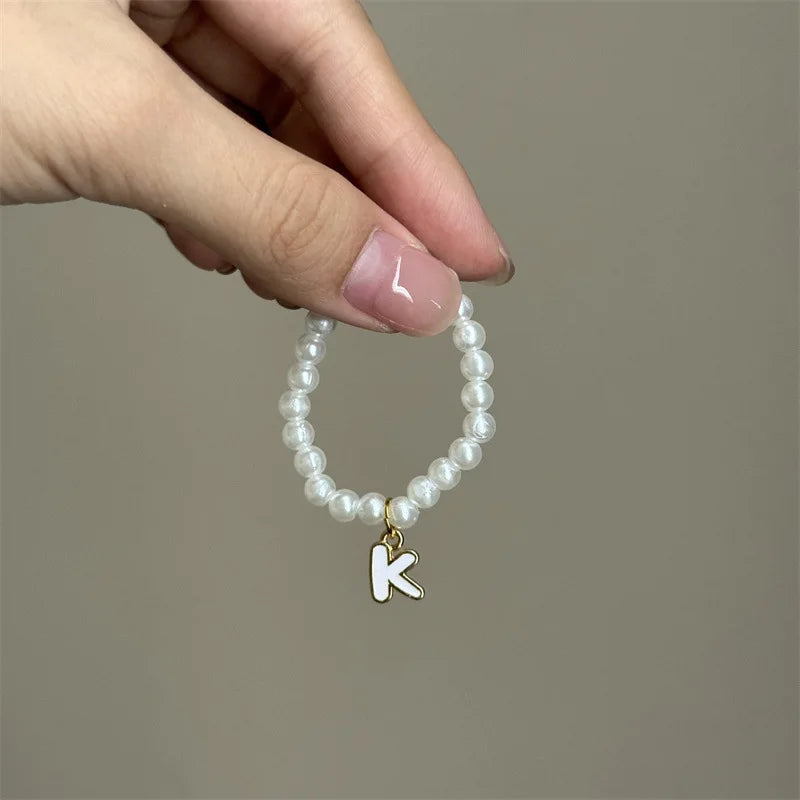 Mini Pendant Letter Pearl Necklace