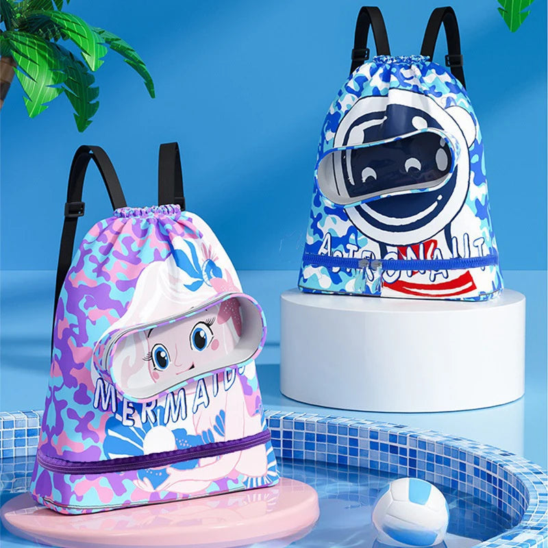Children's Swimming Bag Kids Waterproof Storage Shoulder Packs Hand Luggage Backpack.