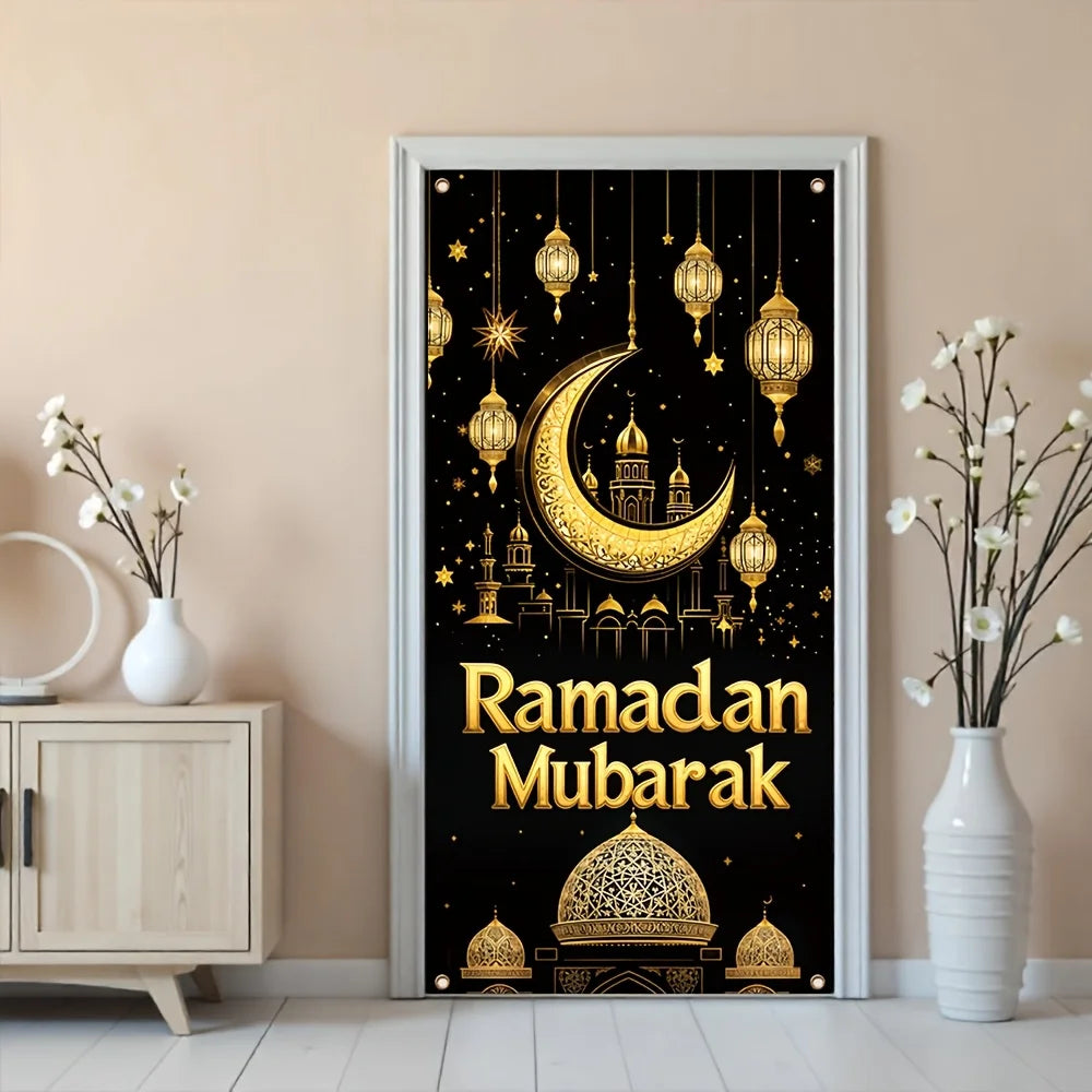 Eid Mubarak Decoration 2026 Hanging Flag Ramadan For Home Door Islamic Muslim Party Decor Ramadan Kareem Banner Eid Al-Fitr Gift