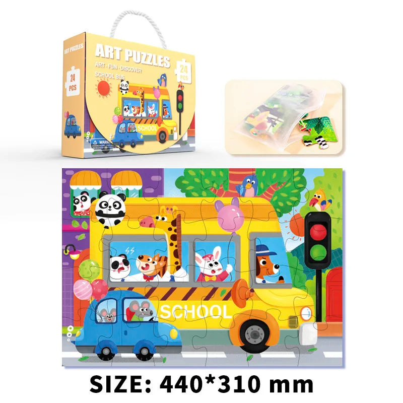 24PCS/Set Large Particle Paper Puzzle