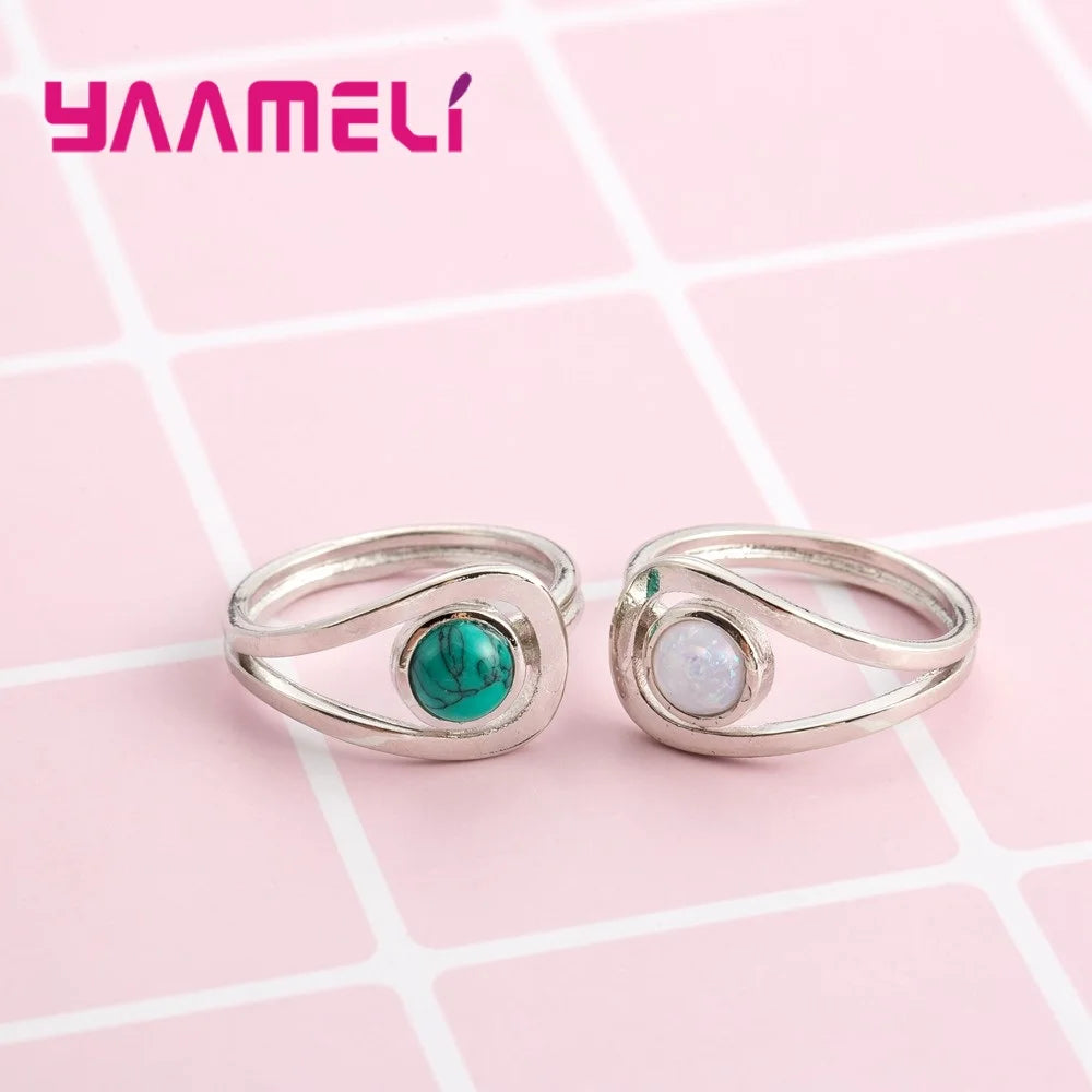 925 Sterling Silver Rings For Women Circle Fashion Jewelry Beautiful Gift